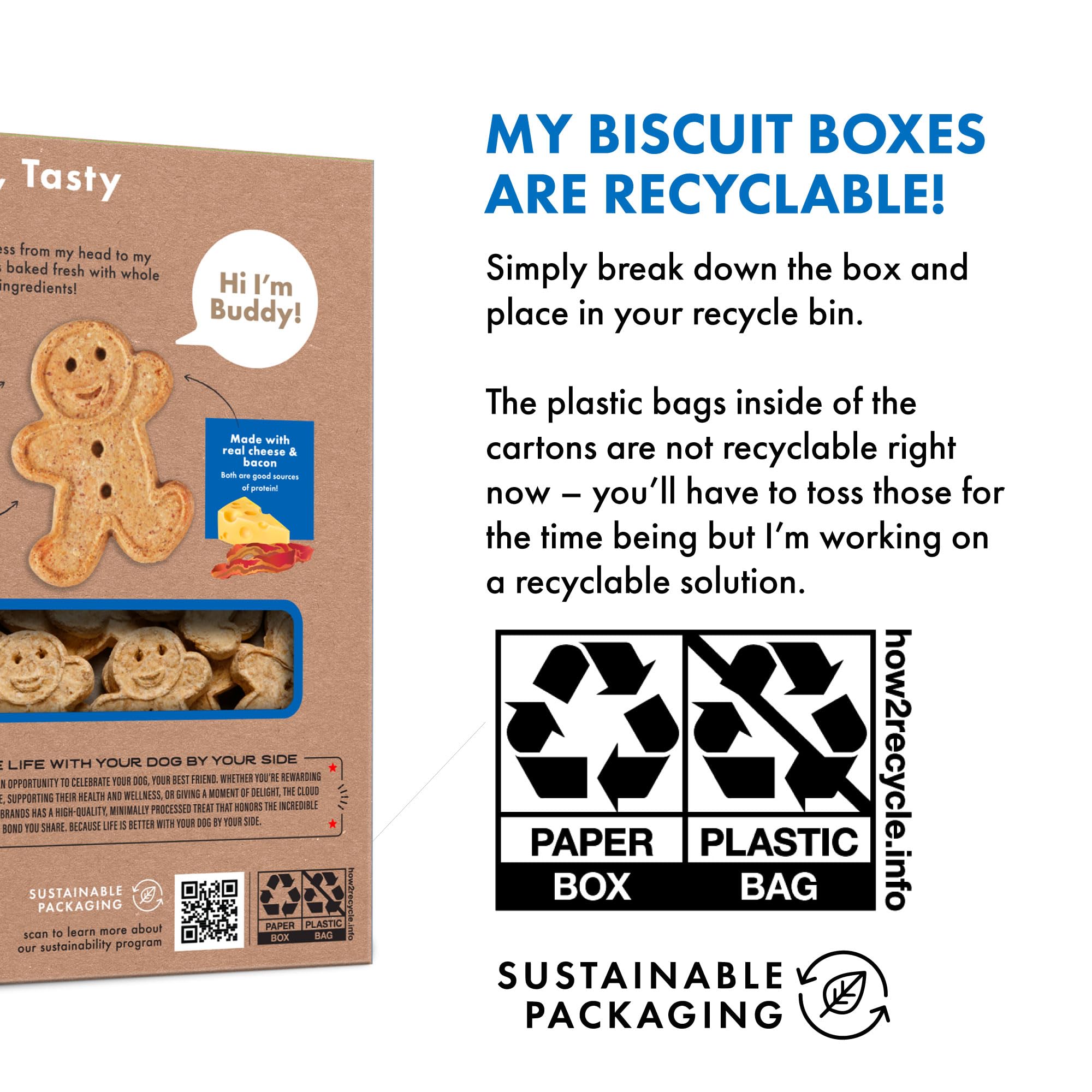 Buddy Biscuits six-ingredient recipe image communicates simple ingredients for mindful feeding.