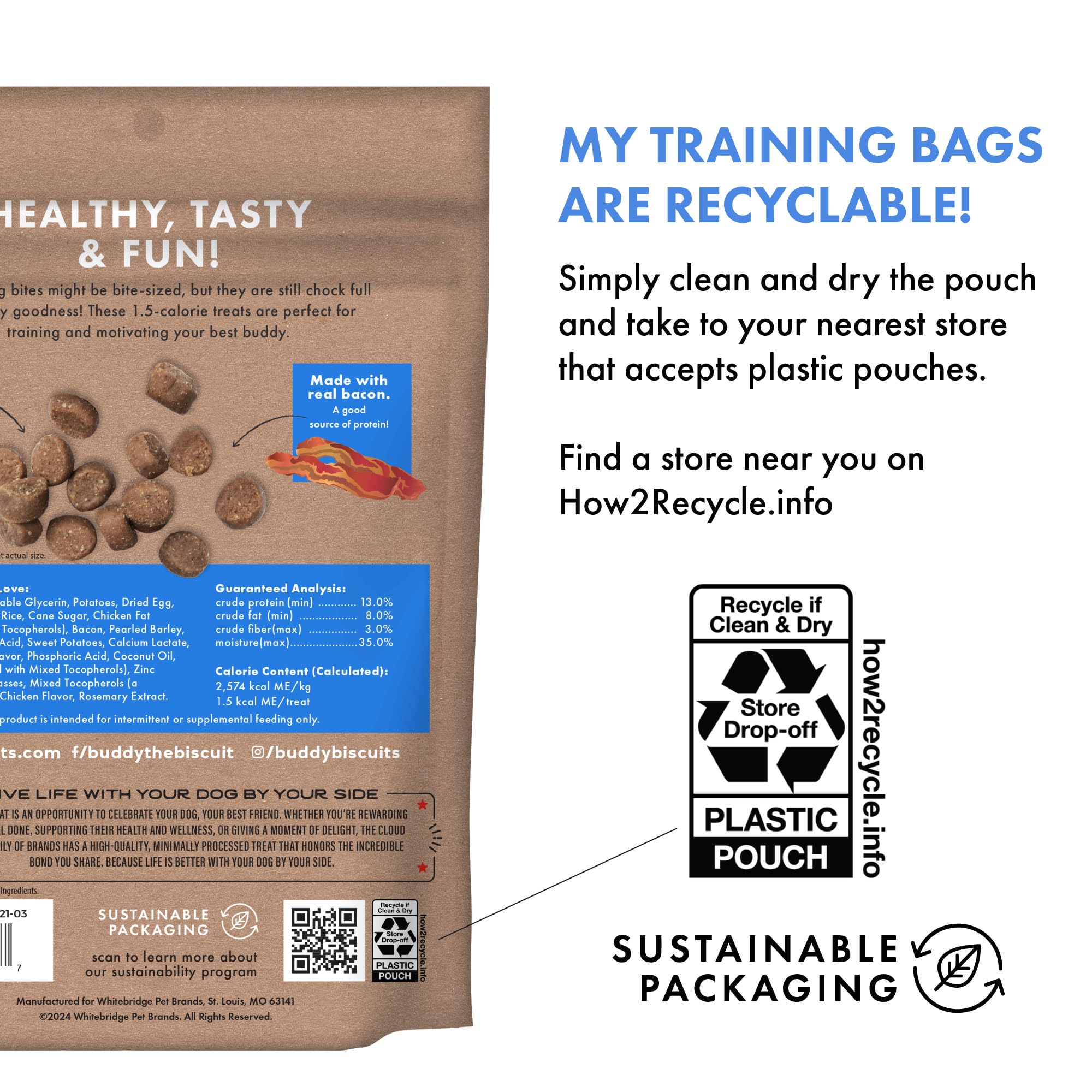 Buddy Biscuits Trainers clean ingredients label for quality assurance