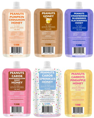 Buddy Budder dog peanut butter squeeze-packs for training rewards.