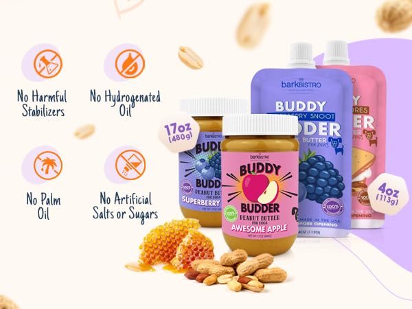 Buddy Budder-dog-training-enrichment: ideal as a training reward.