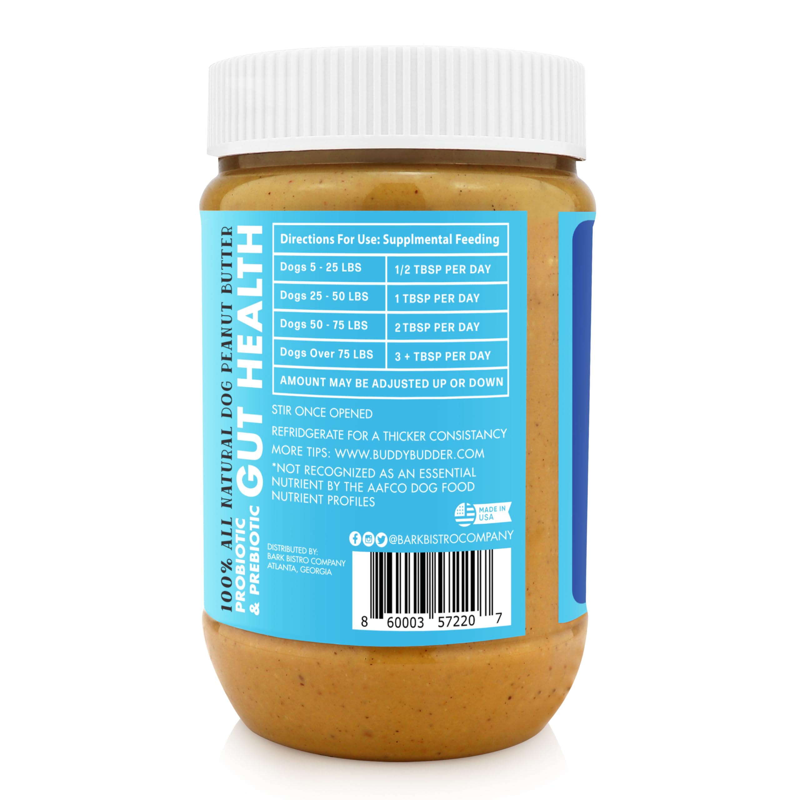 Buddy Budder probiotic-prebiotic blend supports flavorful enrichment during daily meals.