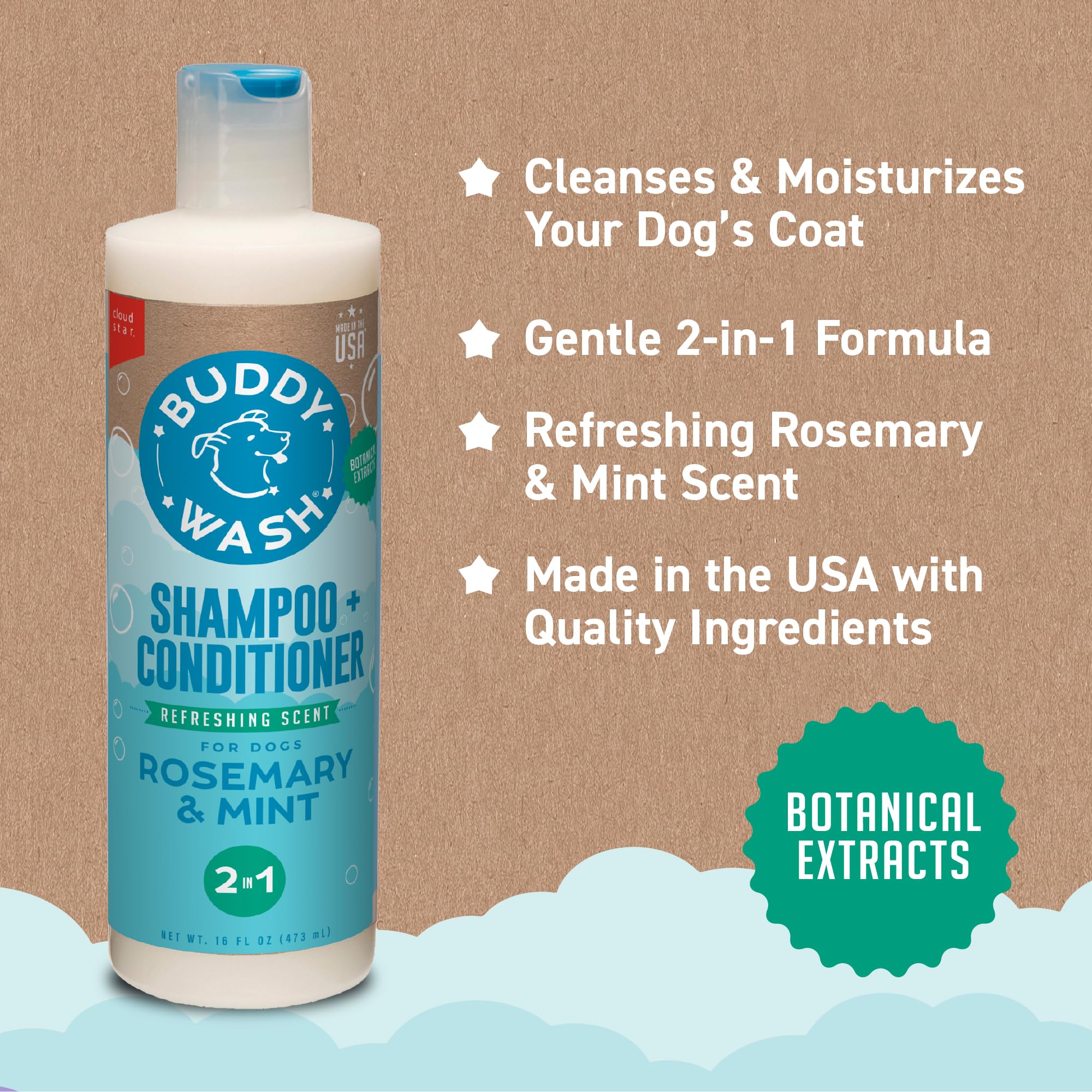 Buddy Wash made-in-USA label on bottle