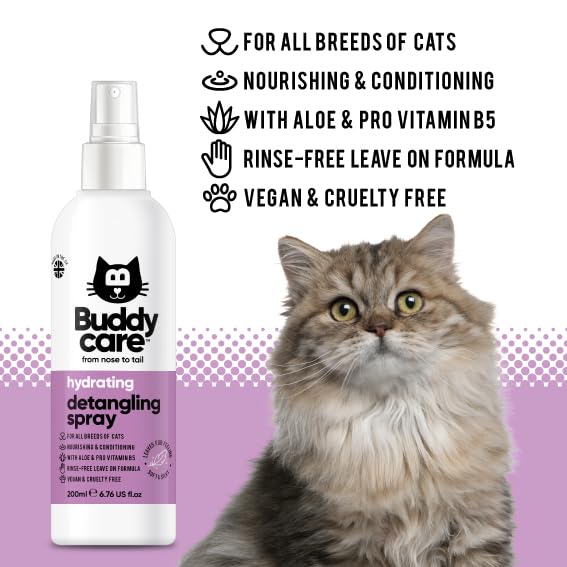 Buddycare Desenredado Spray: eliminación de nudos para pelo suave del gato.