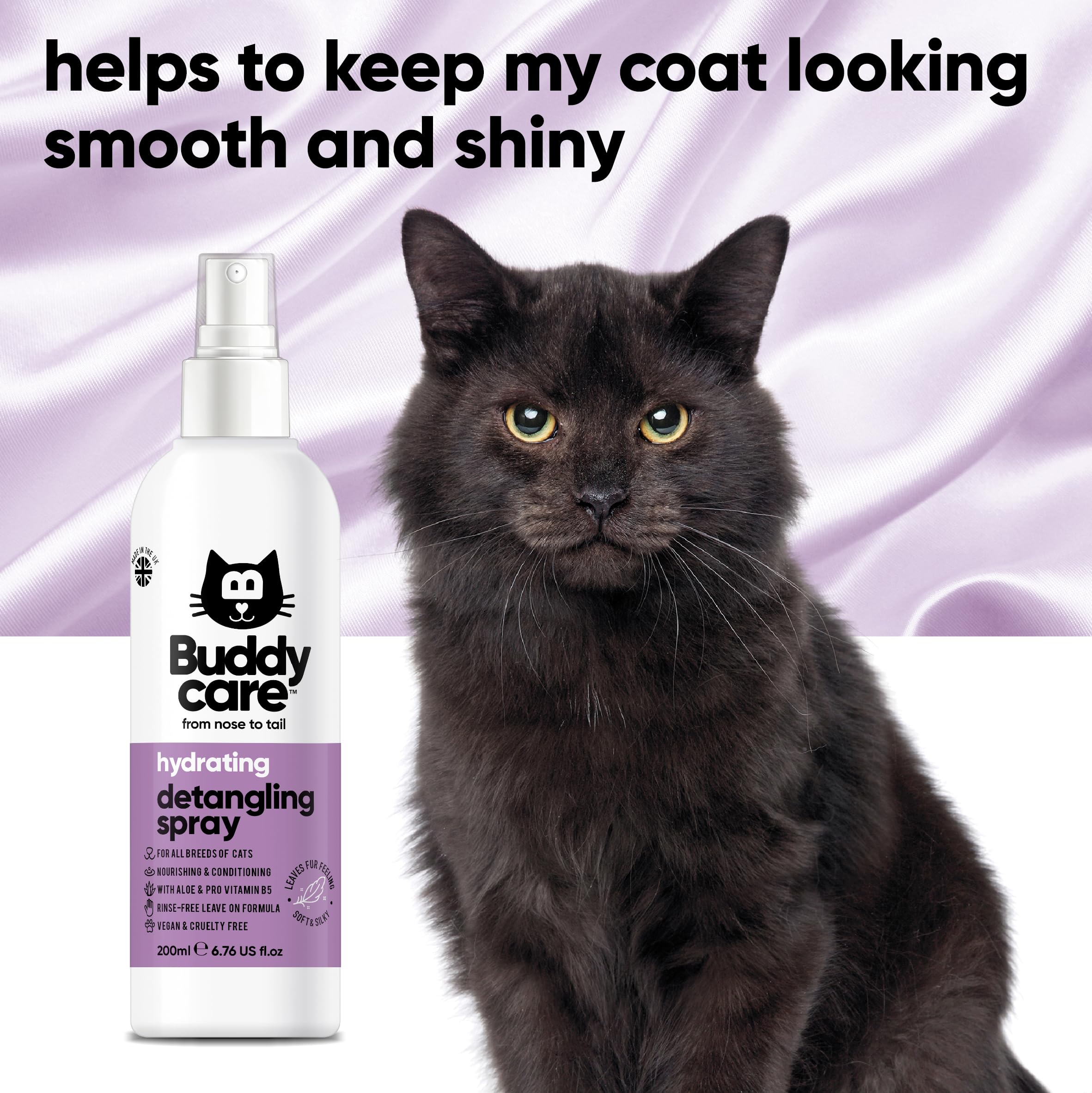 Buddycare Desenredado Spray: nudos enmarañados-gato para pelo más manejable.