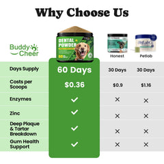 BuddyCheer dental powder close-up showing powder texture easy meal mixing.