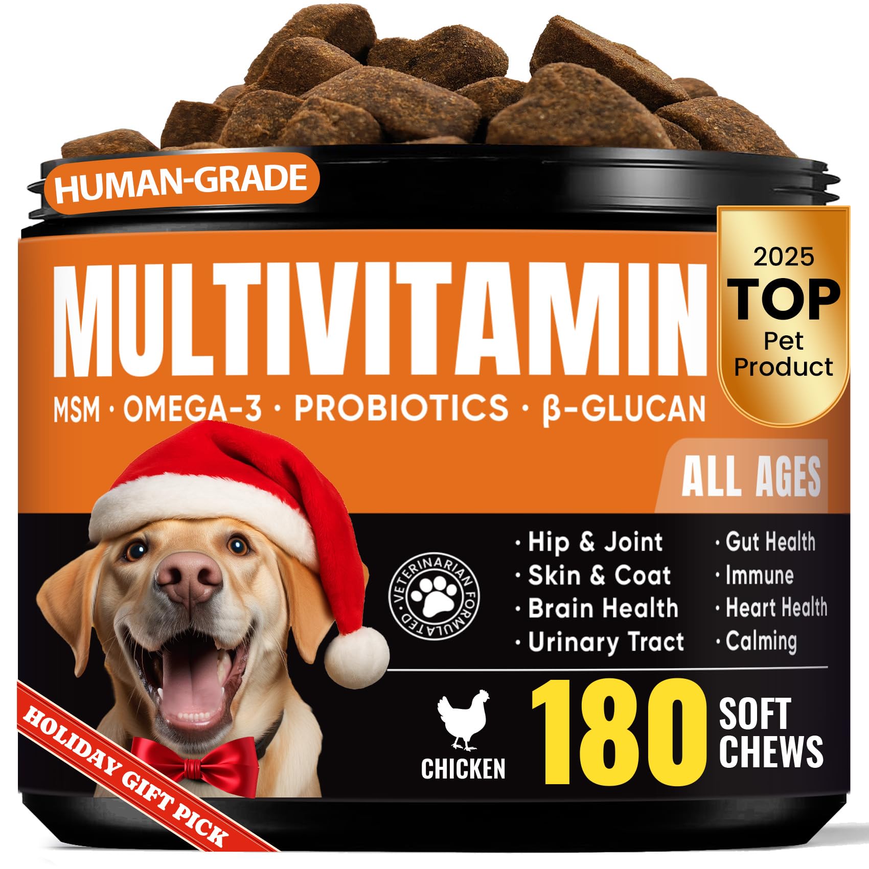 BuddyCheer dog multivitamin soft chews packshot for easy daily dosing and routine wellness.