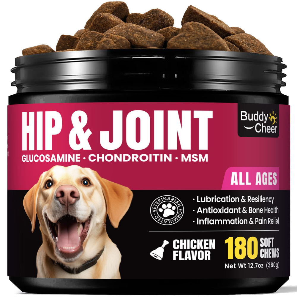 BuddyCheer hyaluronic acid label detail emphasizes cartilage support and lubrication benefits