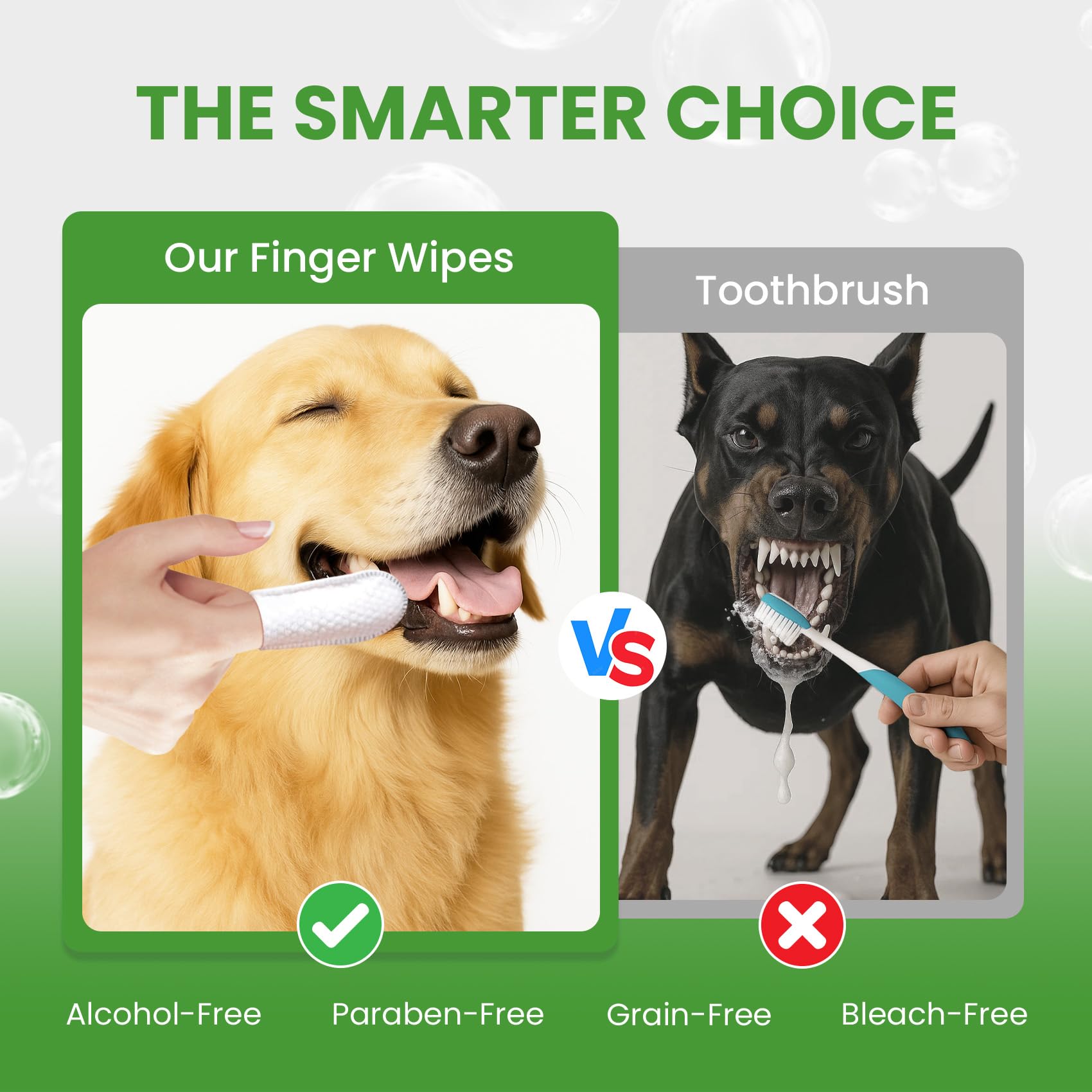 BuddyCheer mint flavor wipes used for fresh pet breath.