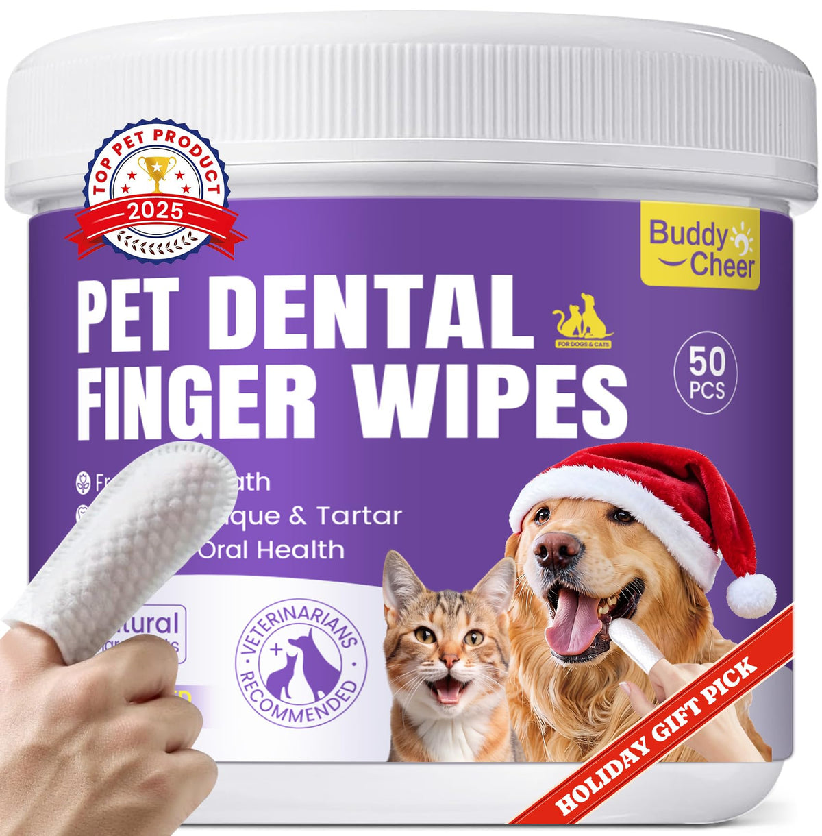 BuddyCheer No-Rinse Wipes pack showing easy at-home dental care.