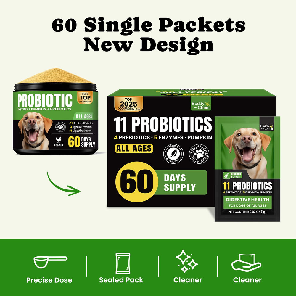 BuddyCheer suitable for puppies, adults, and seniors for daily gut health