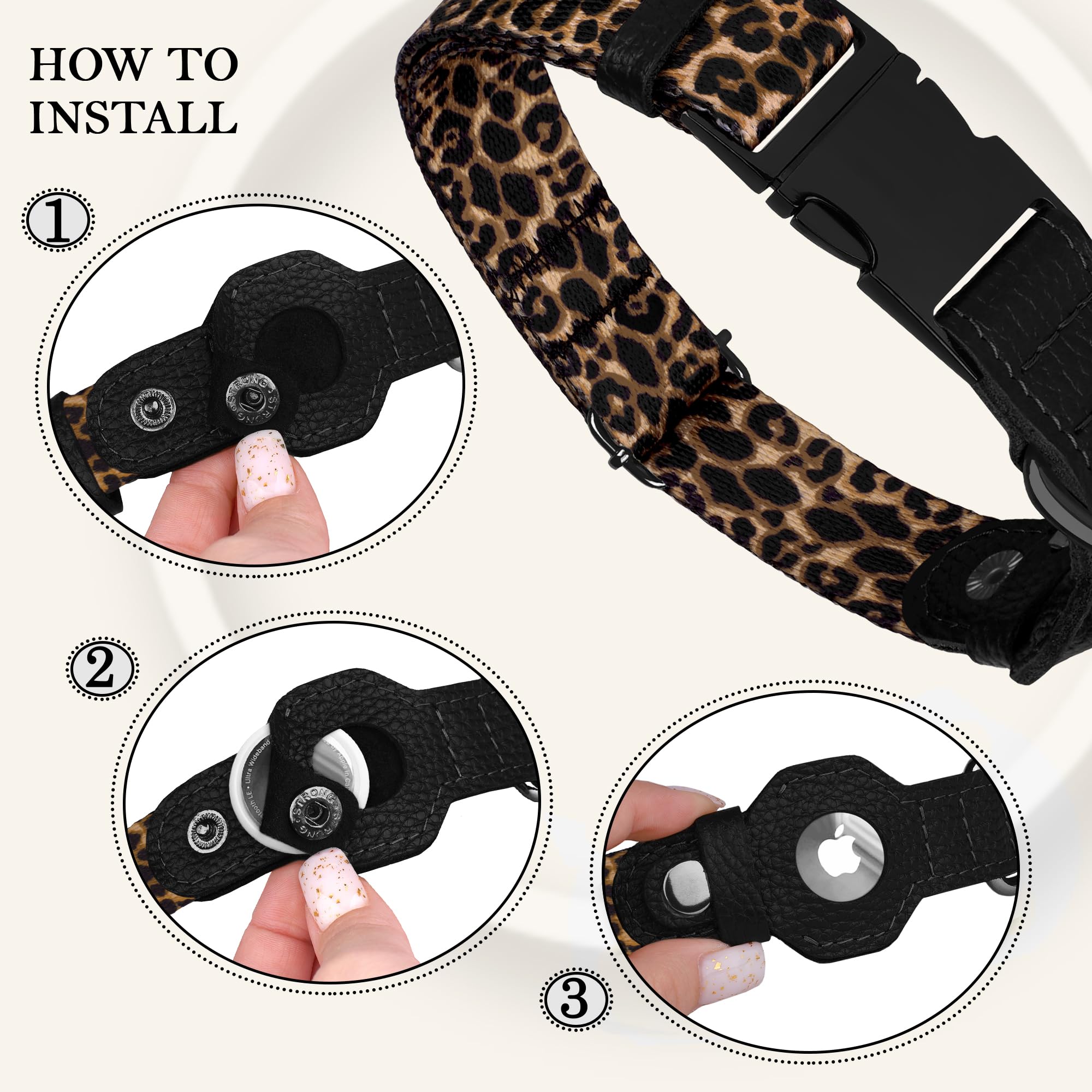 BUDKAS AirTag dog-collar adjustable-sizes for secure fit across breeds