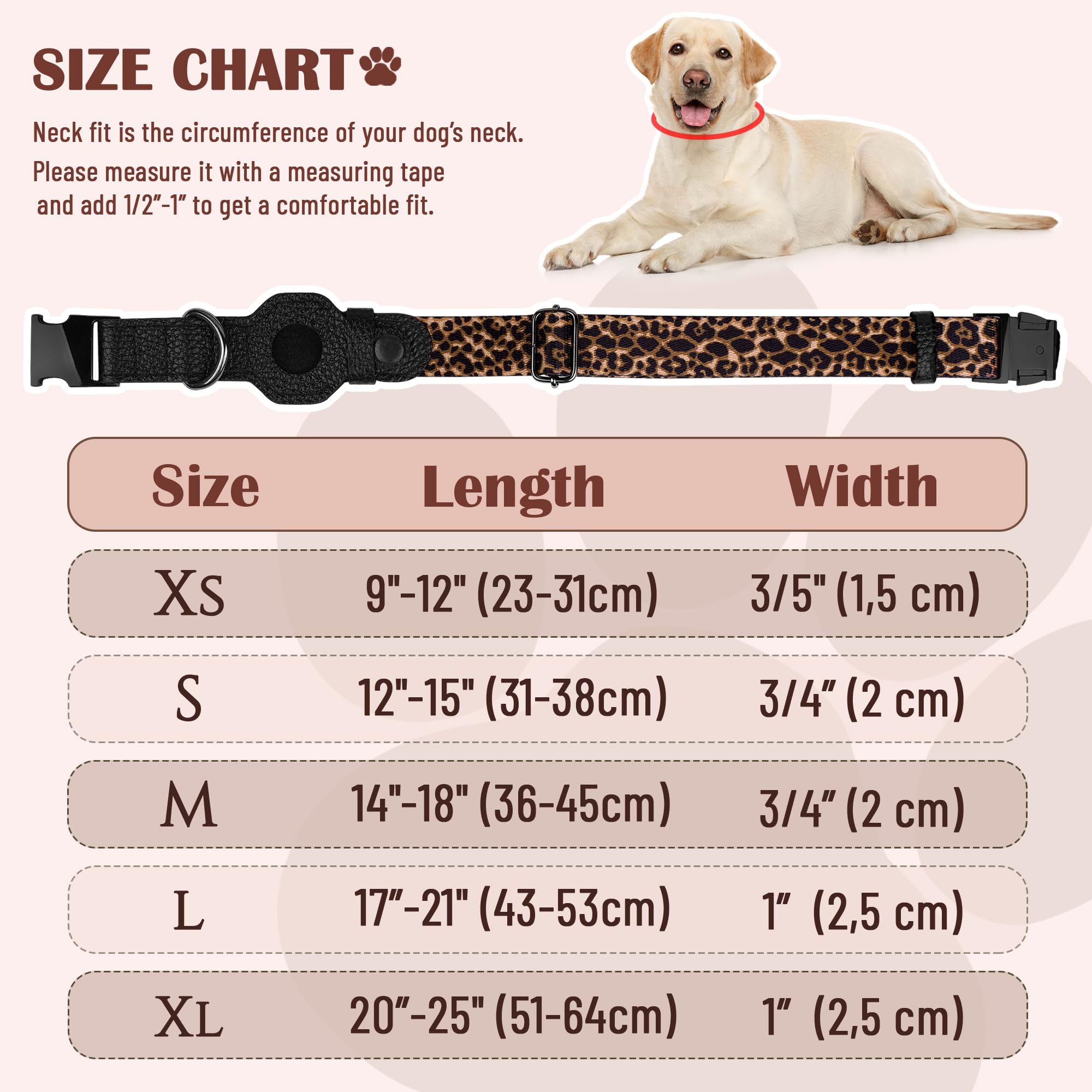 BUDKAS AirTag dog-collar metal-buckle-d-ring for secure leash and rust resistance