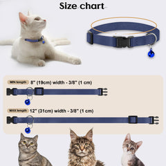 BUDKAS breakaway cat collar color deep blue for stylish look.