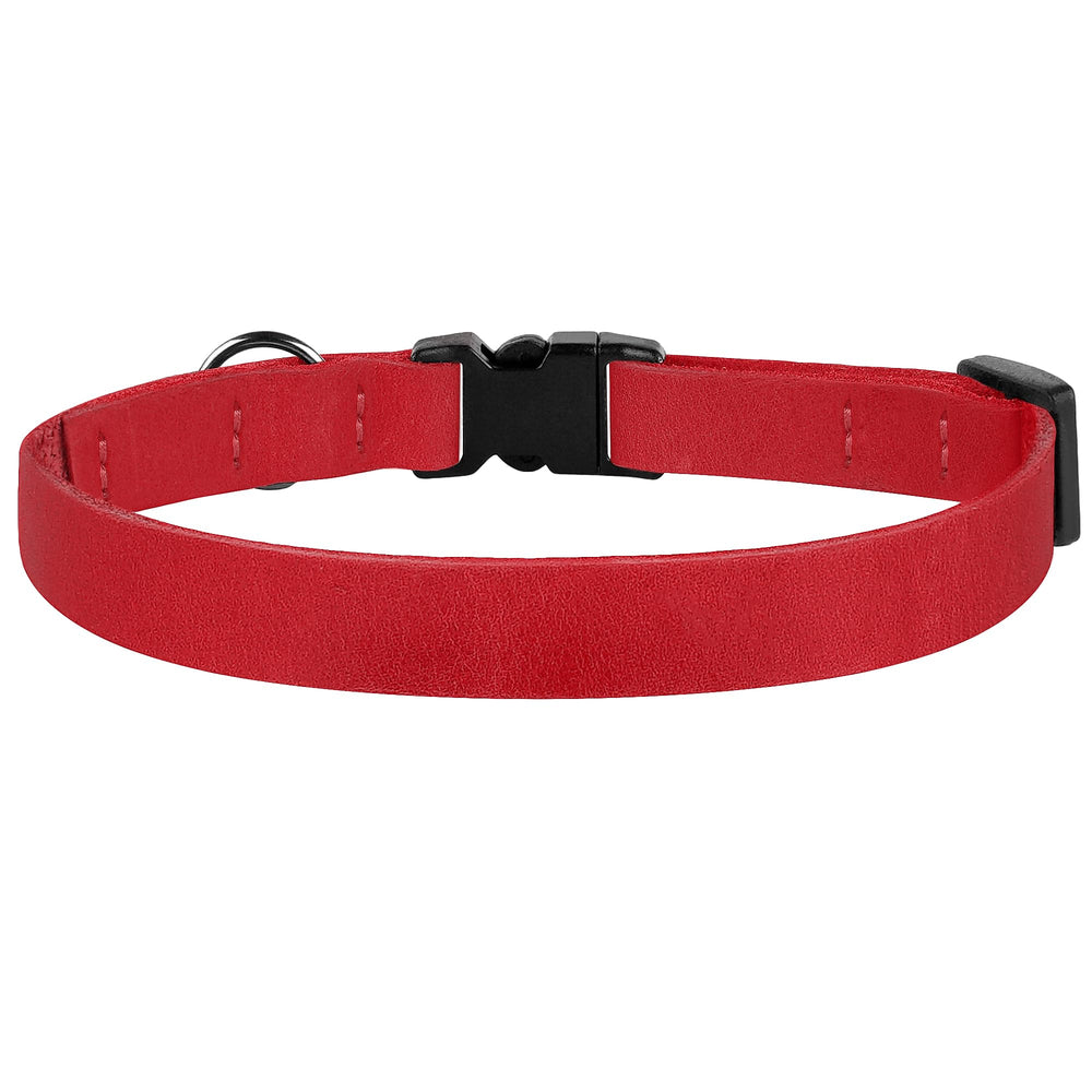BUDKAS Breakaway Cat Collar Leather Cognac with Removable Bell offers vintage charm and safety.