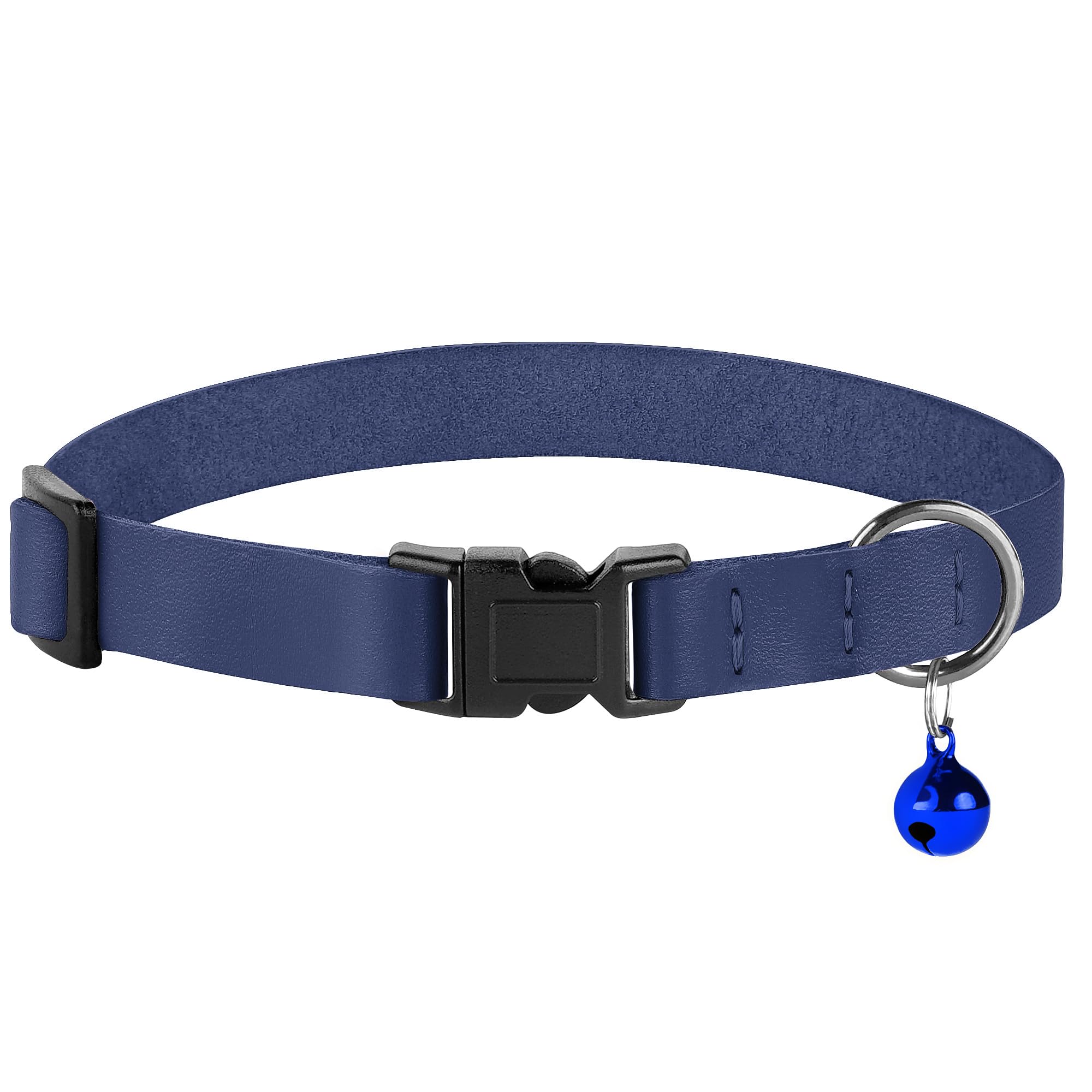 BUDKAS breakaway cat collar soft genuine leather texture close-up.
