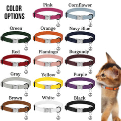 BUDKAS leather cat collar color pink offers stylish option for playful pets.