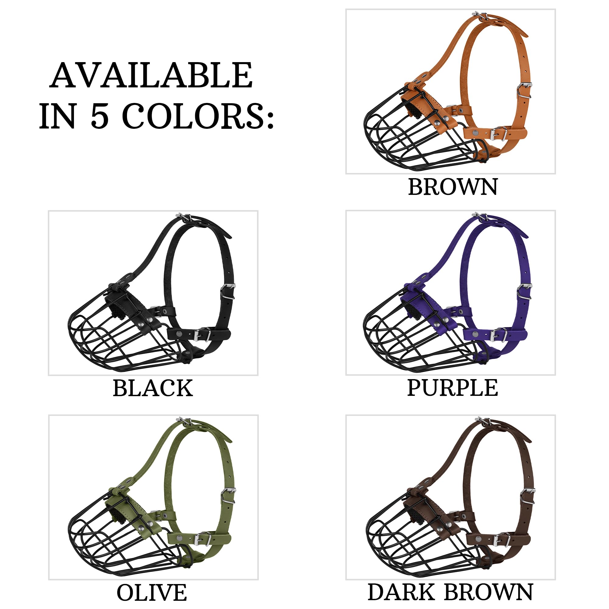 BUDKAS Pitbull Muzzle ventilated steel basket enables natural panting and water sipping.