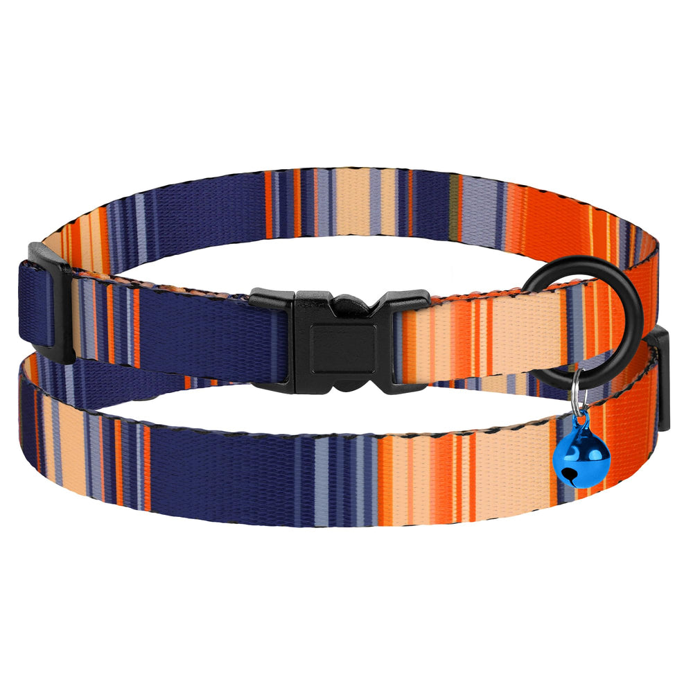 BUDKAS striped-pattern cat collars offer versatile style for daily outfits