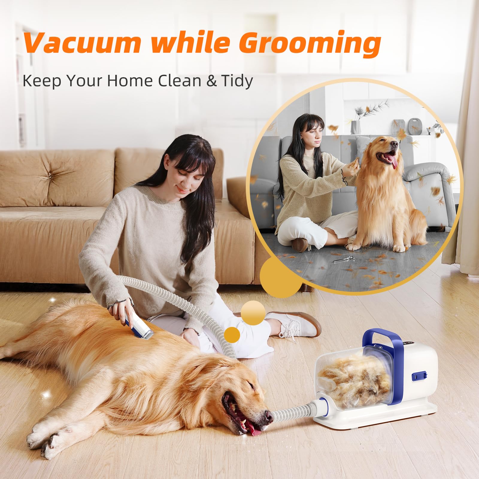 buenkee dog grooming kit deshedding brush removes loose fur during sessions
