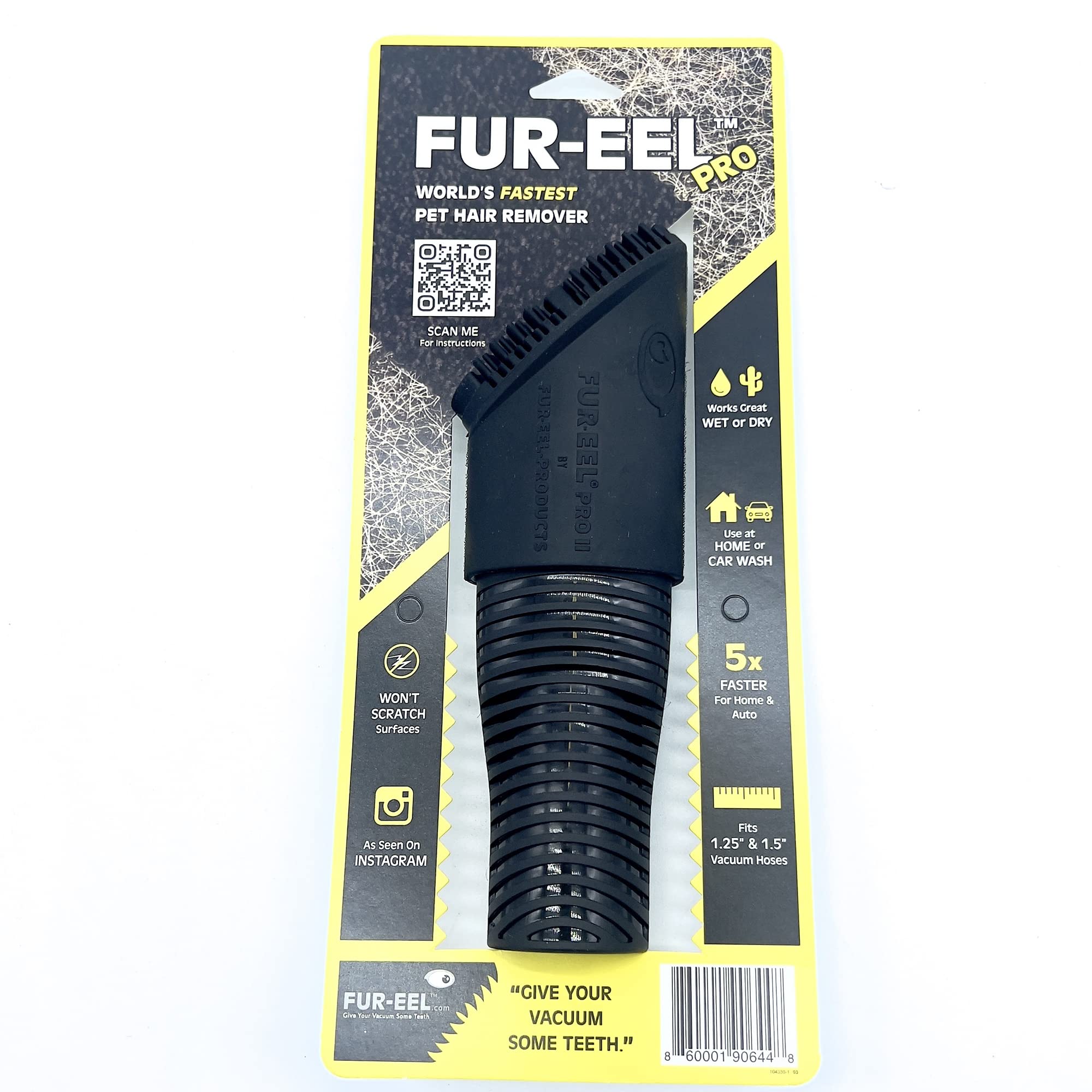 Buff Brite Fur Remover Pro II teeth close-up pulling hair from carpet and fabric.