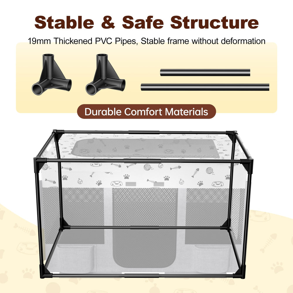 BUFOR playpen indoor-outdoor use showcases versatile containment for small pets.