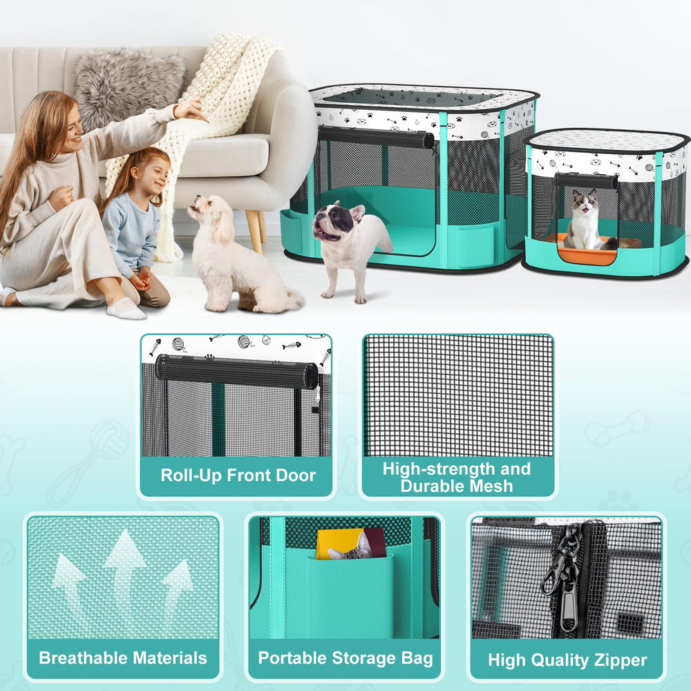 Bufor playpen large 32x24x22 inches offers roomy space for small pets.