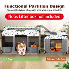BUFOR portable cat playpen side pocket demonstrates convenient storage for small items.