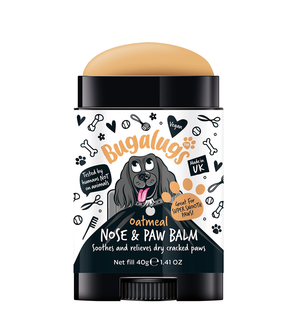 Bugalugs paw-nose balm jar close-up for moisturized paws and noses
