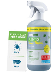 BugMD pet safe flea spray bottle ready-to-use for at-home flea control.