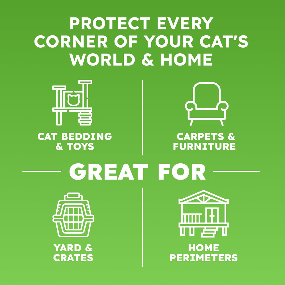 BugMD pet safe flea spray carpets-furniture shows treatment of home areas.