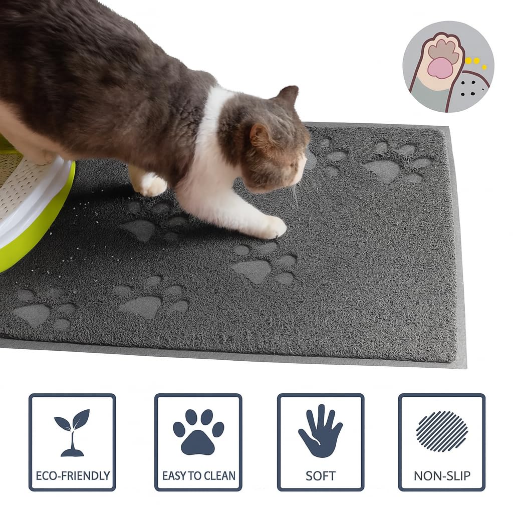 Bulk Buys Cat Litter Mat anti-slip design keeps it securely in place.