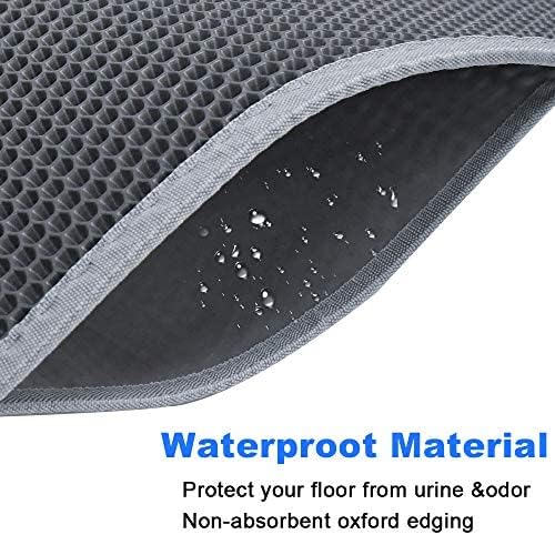 Bulkniu cat litter mat two-layer system enables easy debris disposal.