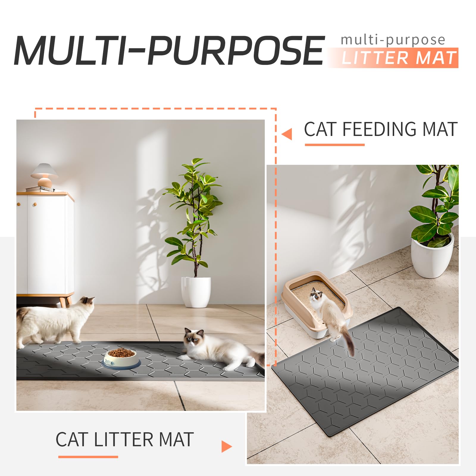 Bulkniu dark-grey silicone mat combines style with urineproof durability.