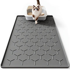 Bulkniu large silicone cat litter mat covers a wide area for easy litter capture.