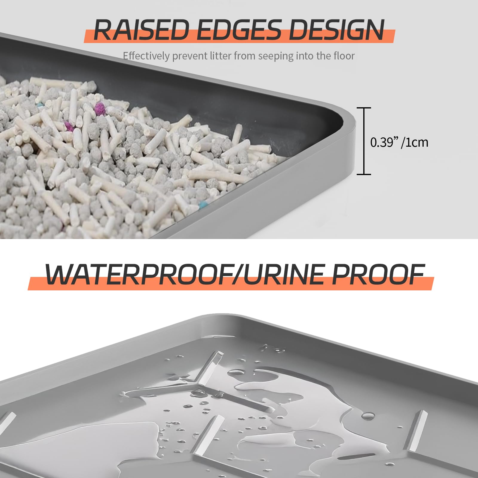 Bulkniu waterproof litter mat prevents urine from seeping onto the floor for a tidier space.
