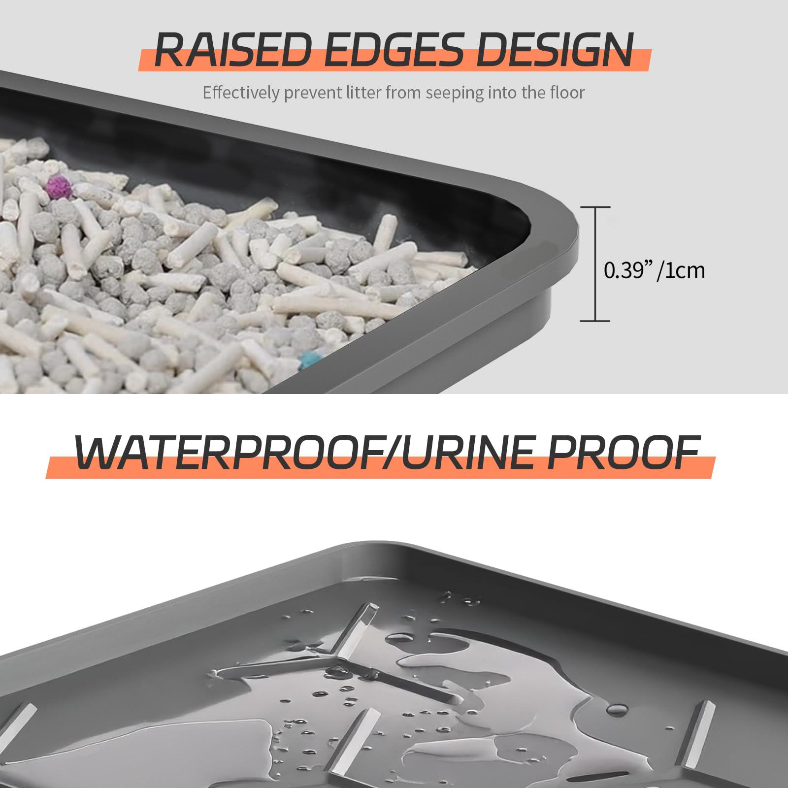 Bulkniu silicone cat litter mat shows waterproof surface that blocks urine from reaching floors.