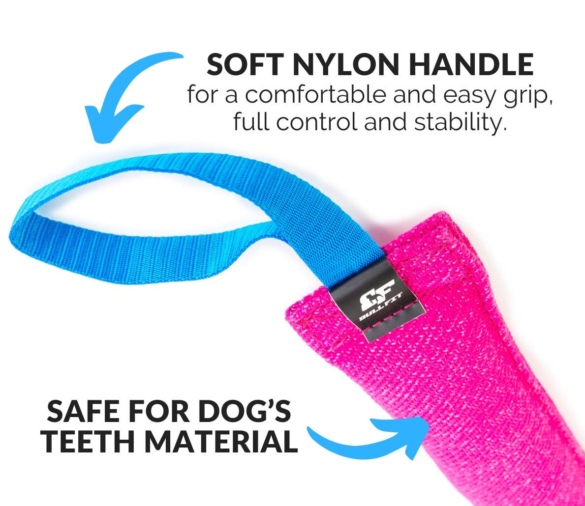 Bull Fit K9 Bite Tug Toy multi-use play in action supports fetch and tug training.