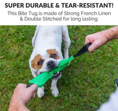 Bull Fit Tug Toy French Linen close-up demonstrates tear-resistance and soft feel