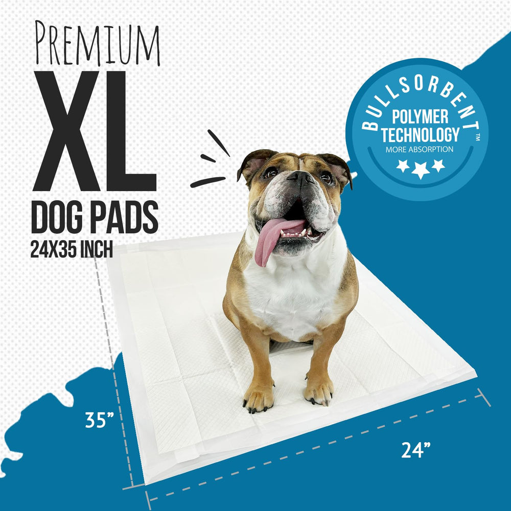 Bulldogology Puppy Pee Pad XL six-layer absorbent design traps moisture efficiently.