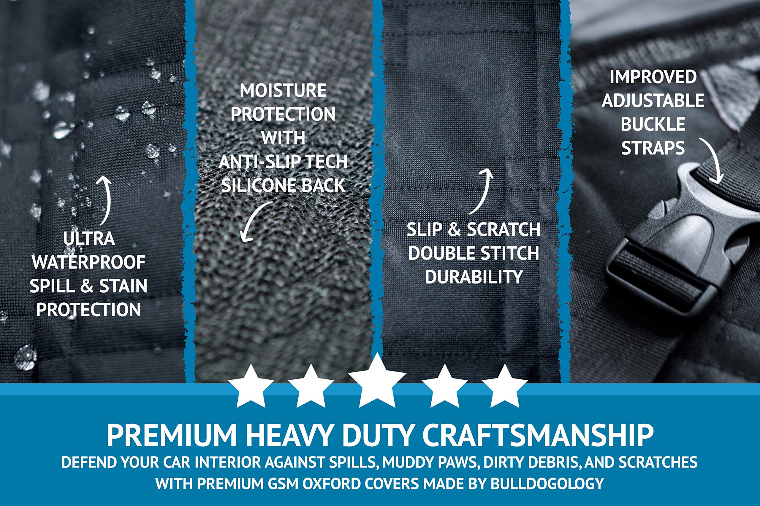 Bulldogology SUV Cargo Liner easy-install straps simplify setup.
