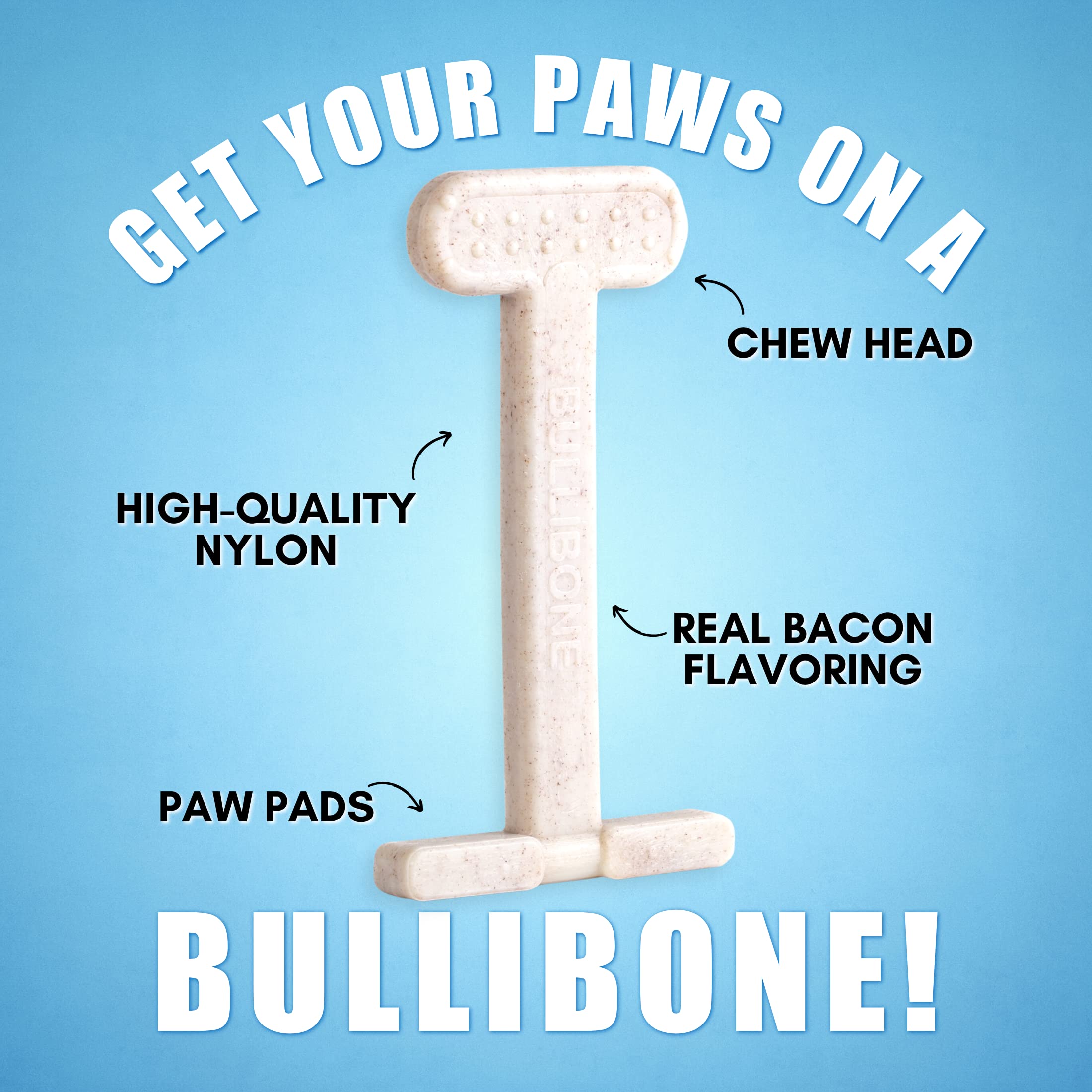 Bullibone bacon-flavor bone with long-lasting taste for persistent chewers
