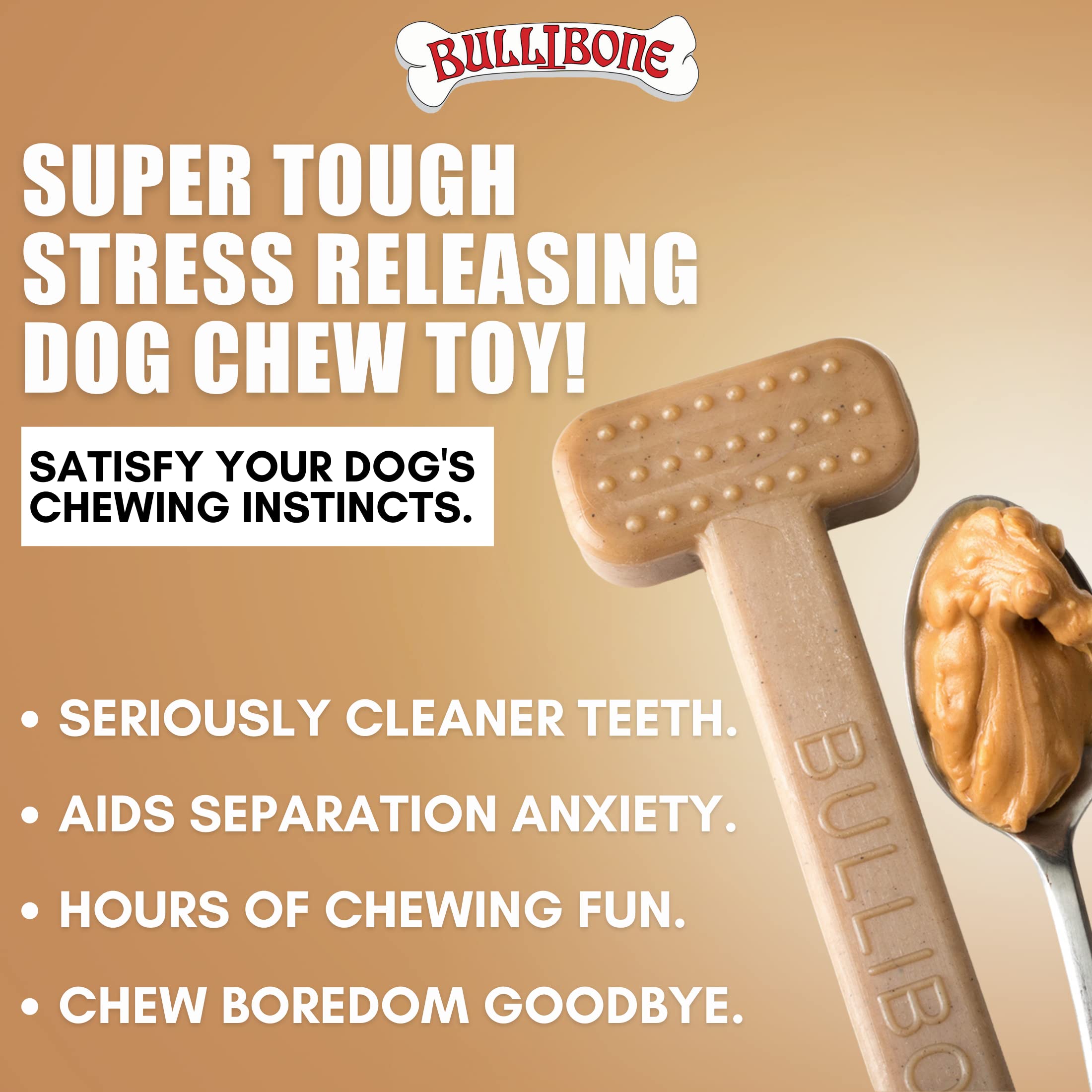 Bullibone bacon-flavor dog toy provides lasting taste for engaged chewing sessions.