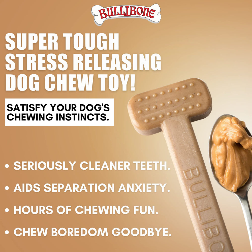 Bullibone bacon-flavor dog toy provides lasting taste for engaged chewing sessions.