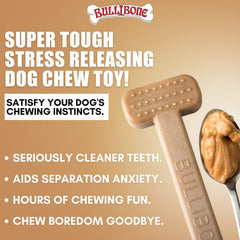 Bullibone bacon-flavor dog toy provides lasting taste for engaged chewing sessions.
