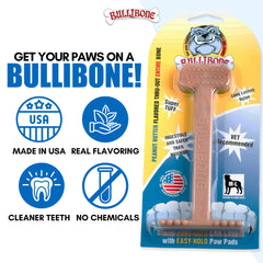 Bullibone textured surface aids dental hygiene by massaging gums and cleaning teeth.