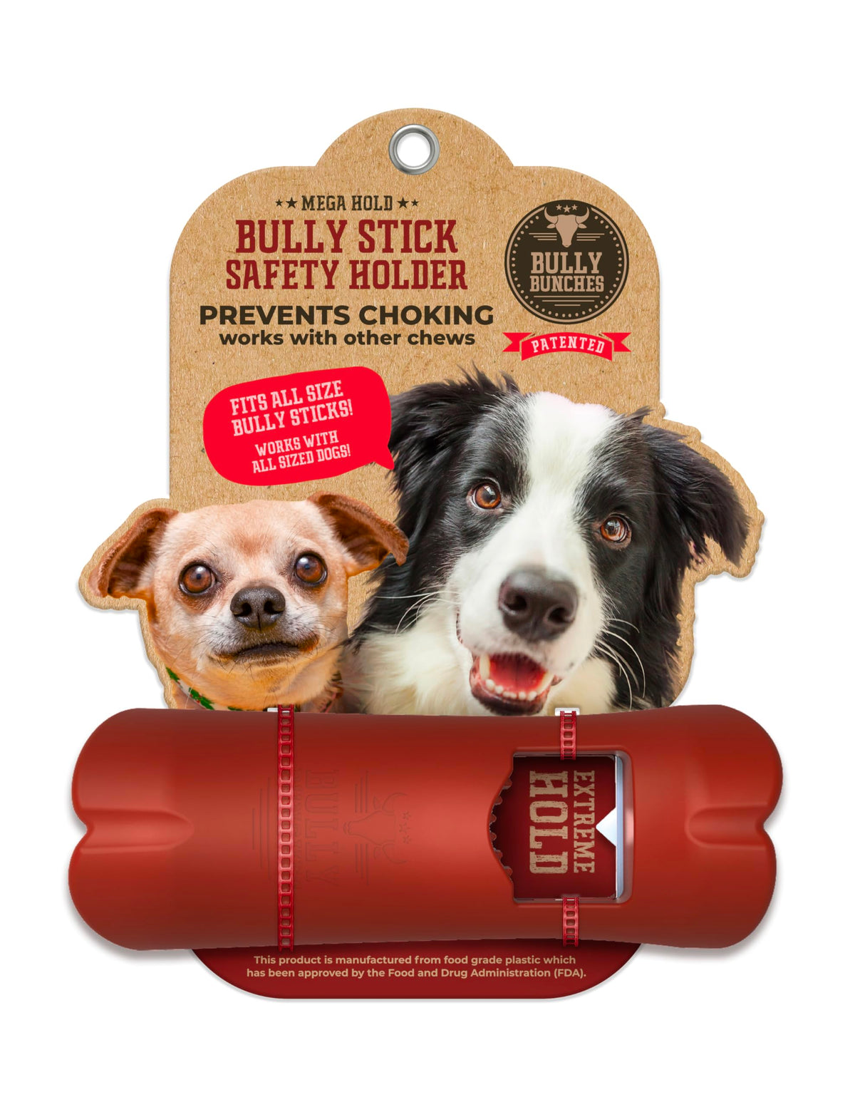 Bully Bunches Mega Hold holder close-up showing a secure grip