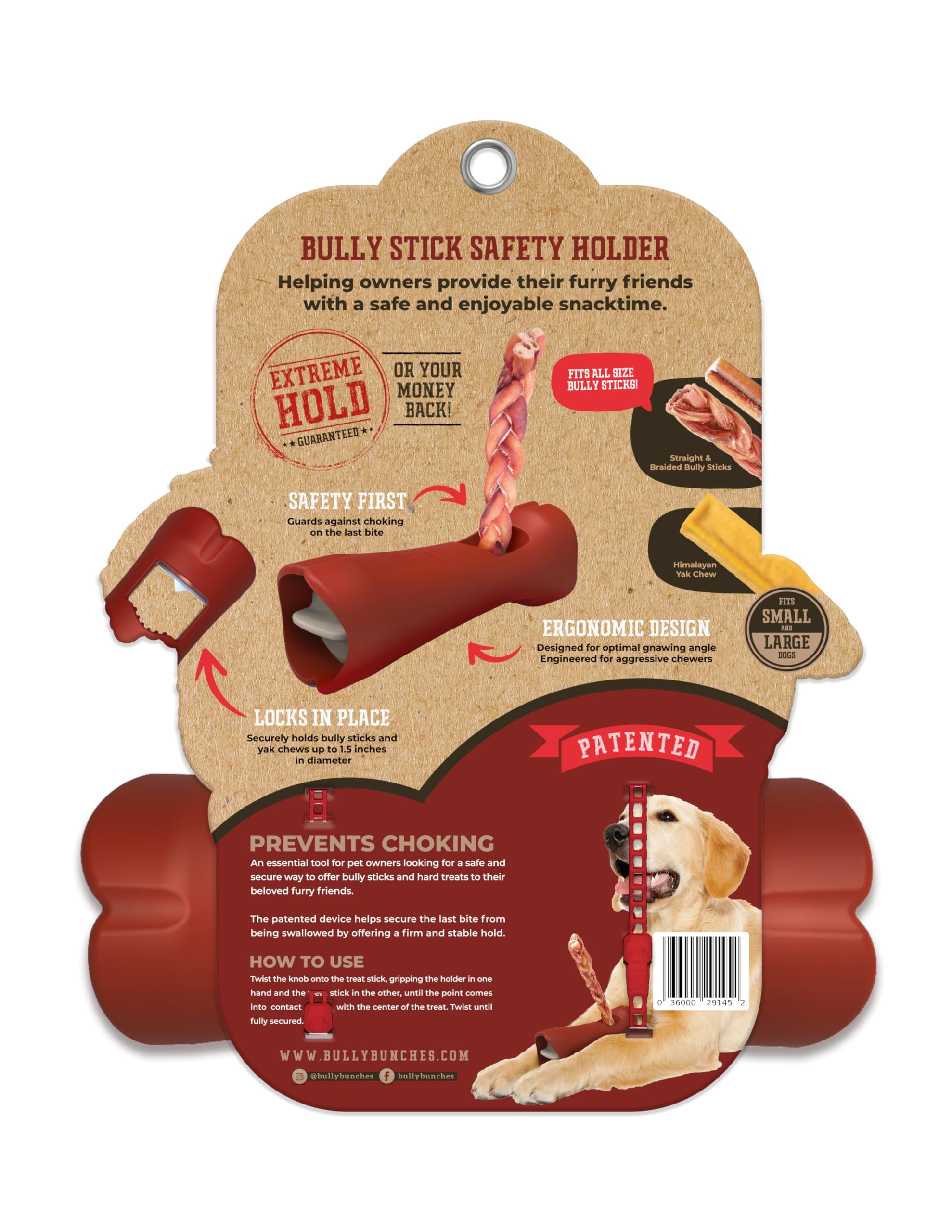 Bully Bunches Mega Hold holder side view emphasizes safety and control
