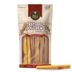 Bully Bunches Premium 6in bully stick closeup, showcasing long-lasting chew for dogs.