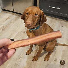 Bully Bunches rawhide-free 100% beef treat for safe chewing.