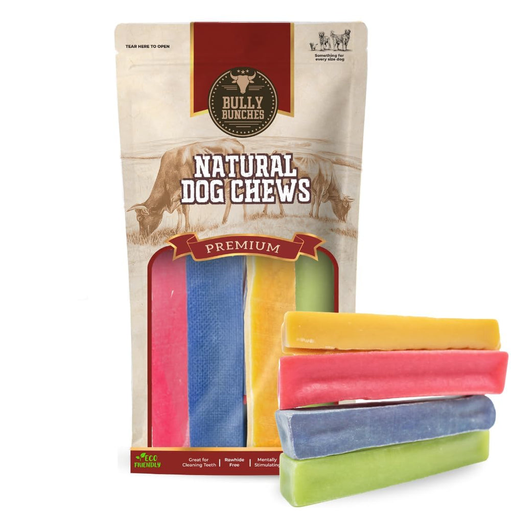 Bully Bunches yak chew medium close-up highlights long-lasting chewing satisfaction.